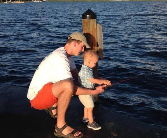 Brian Timm fishing with his son